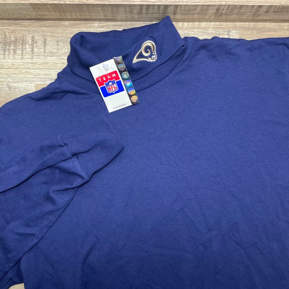 St. Louis Rams Long Sleeve Turtleneck Shirt Men's L Navy Blue Majestic NFL New